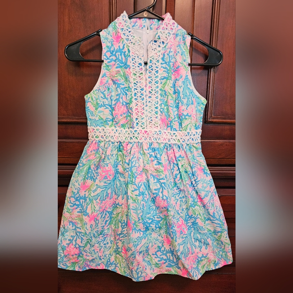 Lilly Pulitzer Blue and Pink Sleeveless Sundress